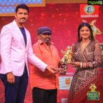 Aishwarya Rajesh Instagram - This Digital Award for 2021 by Blacksheep will always remain special! Reason? The team got my nephew to present it to me on stage,making this occasion a memorable one! Thanks for giving me fav actor 4 #kapaeranasingam .. @blacksheeptamil styled @amritha.ram outfit @ritukumarhq