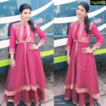 Aishwarya Rajesh Instagram – Wearing this beautiful cotton dress styled @brahammaninagasai for new. Telugu film Pooja this mrng …