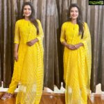 Aishwarya Rajesh Instagram - Wearing this vibrant yellow salwar @themadrasboutique ❤️❤️Thank u @shubasamzz ❤️