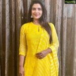 Aishwarya Rajesh Instagram - Wearing this vibrant yellow salwar @themadrasboutique ❤️❤️Thank u @shubasamzz ❤️