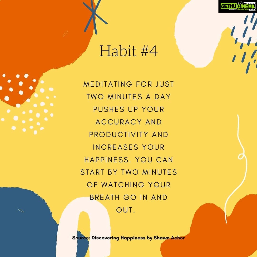 Amala Akkineni Instagram - Sharing some happiness tips to practice during lockdown 🙏🏼. I heard these tips in a talk by author and happiness researcher, Shawn Achor @shawnachor He has very nicely given us five habits that we can practice daily to increase our optimism and happiness levels. Of these five habits, four habits take only 2 minutes a day each to do and one habit (exercise) takes only 15 minutes a day to do. Do practise these for the next 21 days and let me know how you feel. #happinesshygiene