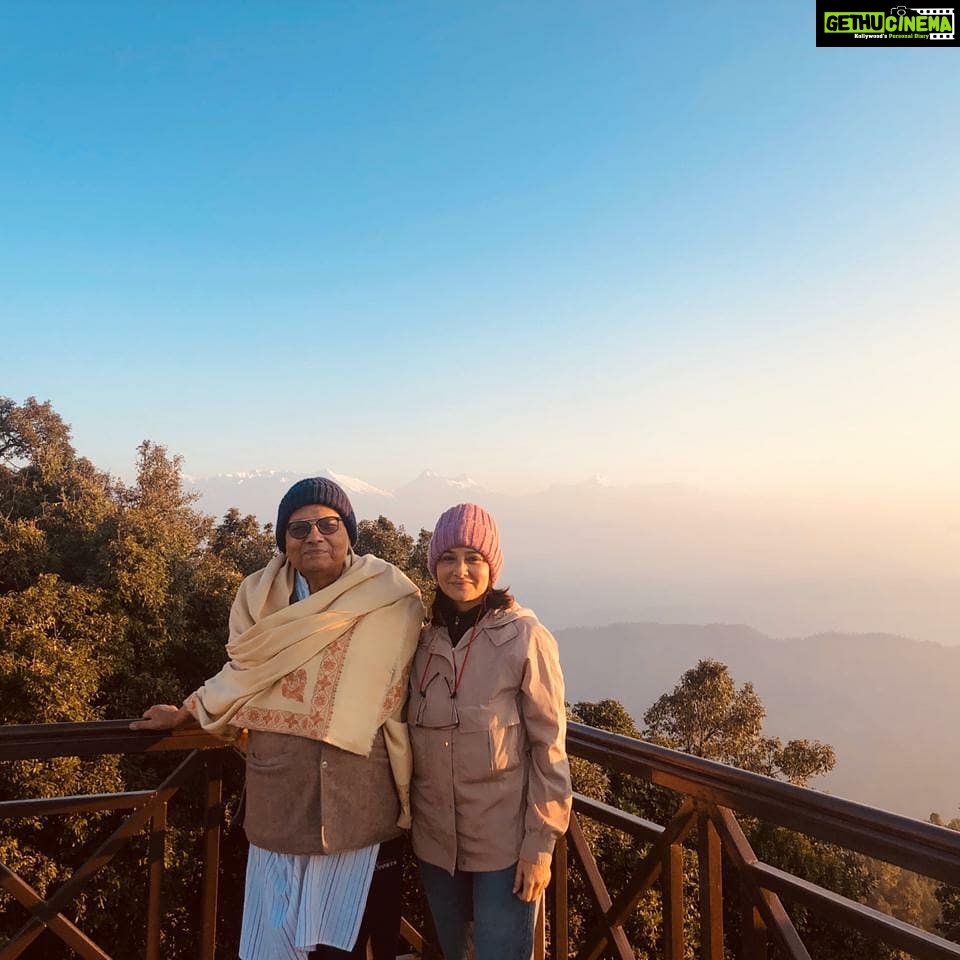 Amala Akkineni Instagram - Sharing some beautiful moments from my recent trip to the Himalayas. Pic 3 is with my trekking buddy, Deepa, a farmer and Pic 4 is with my dear father. #beautifulhimalayas #himalayanmountains #vacation