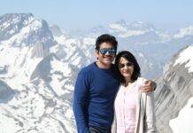 Amala Akkineni Instagram - Glacier 3000 with Nagarjuna! #swissdiaries