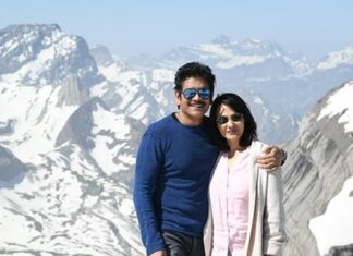 Amala Akkineni Instagram - Glacier 3000 with Nagarjuna! #swissdiaries