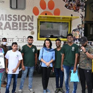 Amala Akkineni Instagram - The weather turned out beautiful - a respite from the rain as the Rally of cars and animal welfare vehicles following the impressive Mercedes Truck for "Mission Rabies" started down Rd.36, through Jubilee Hills check post, right at road 45 , over the hanging bridge and on to the GHMC ground (opposite ITC Kohinoor). The participants had not  seen their city look so beautiful and green! Once the truck parked, GHMC officials and Sp.Chief Secretary Mr. Arvind Kumar had a tour of the beautifully fitted mobile surgery and training centre, before proceeding for the ceremony.

@bluecrosshyd