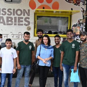 Amala Akkineni Instagram - The weather turned out beautiful - a respite from the rain as the Rally of cars and animal welfare vehicles following the impressive Mercedes Truck for "Mission Rabies" started down Rd.36, through Jubilee Hills check post, right at road 45 , over the hanging bridge and on to the GHMC ground (opposite ITC Kohinoor). The participants had not  seen their city look so beautiful and green! Once the truck parked, GHMC officials and Sp.Chief Secretary Mr. Arvind Kumar had a tour of the beautifully fitted mobile surgery and training centre, before proceeding for the ceremony.

@bluecrosshyd