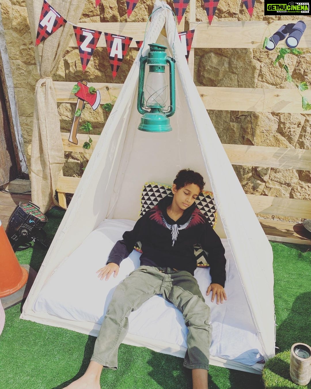 Amrita Arora Instagram - The pic says it all (the pressure of being a pre teen )... My Azaan turned 11 yesterday(5th feb) , our 1st born ❤️ The kindest , warmest little young lad ....would teach a person or two about empathy towards people and Animals .. Proud of my baby boy turning into a fine young little man .. stay woke and amazing always ❤️❤️