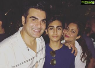 Amrita Arora Instagram - Birthday boy and his baby boy ❤️❤️ @arbaazkhanofficial @iamarhaankhan