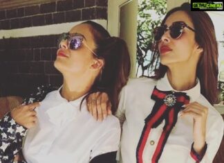 Amrita Arora Instagram - Off bows and shades 🍾