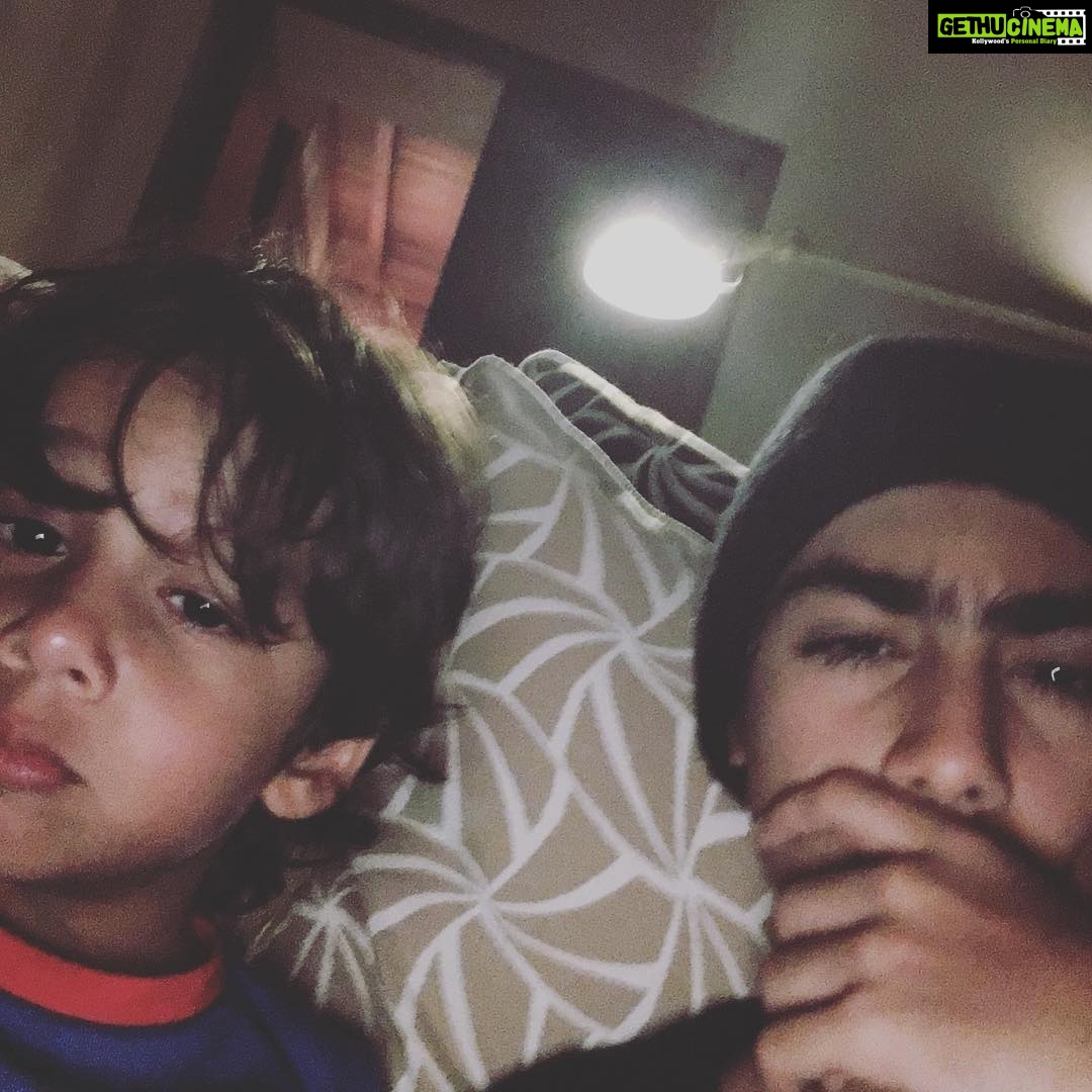 Amrita Arora Instagram - Brothers in arms @iamarhaankhan #RayaanLadak my #azaanmissinginthispic