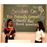 Amrita Rao Instagram - This morning has been simply incredible!✨ I & the team of @beachwarriorsindia visited an amazing school to interact with their lovely students. The Students saw the #EcoBappaMorya Awareness Video, and then we had an interactive session. I was most surprised by their intrigue about questions & their Enthusiasm To Bring A Green Change 😊! Lateron thr led me to their Art Class where students were sculpting their own shadu mati Ganpati, The students were truly enjoying themselves while working on those cute little Eco-friendly murtis! . . I feel Every School should inspire their students to appreciate the nature and findl eco -friendly alternatives!💚 Campaign #EcoBappaMorya WILL go on even after the festival. . . We plan to visit as Many Schools As Possible to inspire the idea of Eco-friendly Ganesha in the hearts & minds of such lovely students!☺ And this goes without saying… Stay tuned for more “Eco-friendly updates”!💚 Sri Sri Ravishankar Vidya Mandir