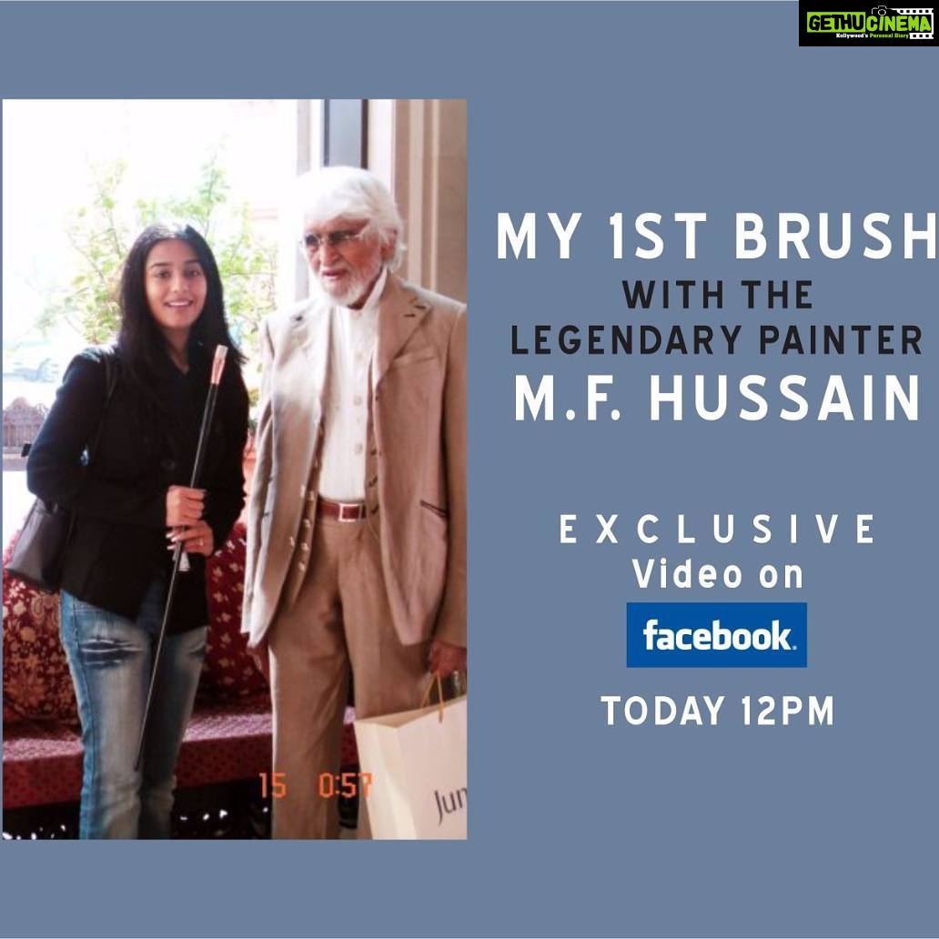Amrita Rao Instagram - Remembering MF HUSSAIN on his 6th Death Anniversary! MY 1ST VIDEO ON FACEBOOK RELEASING TODAY - Now At 9TH JUNE 1 PM #Legendary #MFHUSSAIN #myfirstbrush #hismuse #exclusiveVideo #FacebookRelease #Respect Madinat Jumeirah