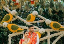 Amulya Instagram - Golden Moments ♥️ . . . Pc : @deepak_vijay_photography Jewellery : @gajraj_jewellers Make up : @yathishmakeover03 Decor : @sravans_weddingworld Bangalore, India