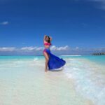 Amyra Dastur Instagram - Dance with the waves, move with the sea. Let the rhythm of the water set your soul free. - #christyannmartine . . . Styled by @malvika_tater #swimsuit @studioverandah #verandahworld Maxi skirt @ayudaclothing LUX* South Ari Atoll