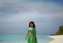 Amyra Dastur Instagram - ☀️🏝🌊 . . . Styled by @malvika_tater Outfit @since1988.in LUX* South Ari Atoll