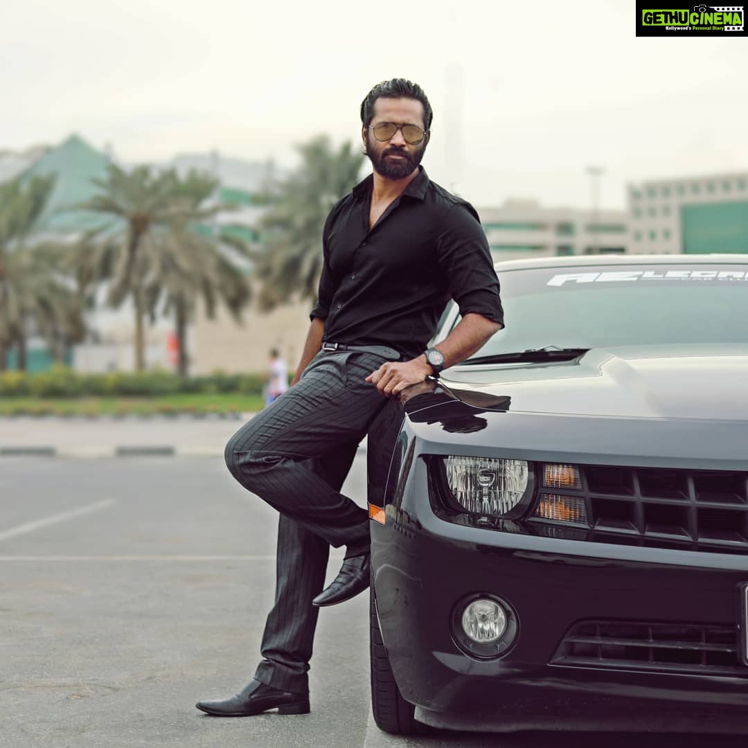 Amzath Khan Instagram - @ashwinphotons clicks ! #black #ride #chevrolet #photography #photo #streets #dubai #formals #styling #traveldiaries #dxb #dubailife #instapic #instagram #pose Dubai, United Arab Emirates