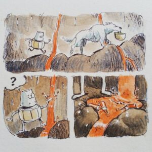 Anand Babu Instagram - Chapter 15!! :D decided to gray some hairs by watercoloring ":D 
#watercolor #watercolorcomic #instacomic #tinman #tinsoldier #winduprobot #windupsoldier #madman #crimsonpeak #feedmedog #red #notavolcano #loyalty #firstmaster #secondmaster