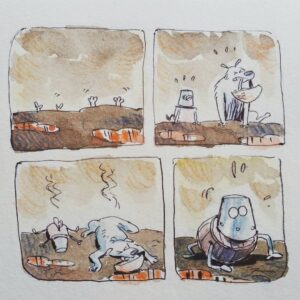 Anand Babu Instagram - Chapter 15!! :D decided to gray some hairs by watercoloring ":D 
#watercolor #watercolorcomic #instacomic #tinman #tinsoldier #winduprobot #windupsoldier #madman #crimsonpeak #feedmedog #red #notavolcano #loyalty #firstmaster #secondmaster