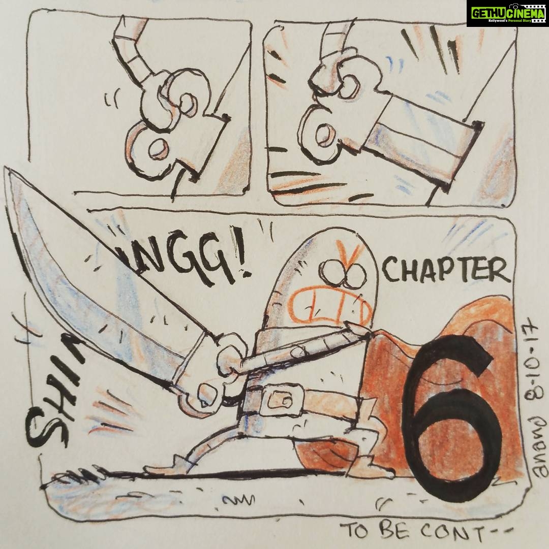 Anand Babu Instagram - INKTOBER DAY 6! >8D Kwachaàh!! #inktobercomic #inktober2017 #medievalrobot #tinman #actionadventure #comicstrip #keyblade #windupsoldier #winduprobot #horseanatomyissues