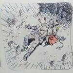 Anand Babu Instagram - INKTOBER DAY 3! 8D AHAHA #inktobercomic #inktober2017 #medievalrobot #comicstrip #doodle #winduprobot