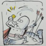 Anand Babu Instagram - INKTOBER DAY 2! 8D MUHAHA HOPE THIS WORKS OUT! #inktober2017 #doodle #medievalrobot #inktobercomic #arrowhead #adventure #comics