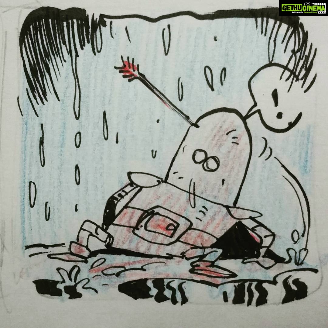 Anand Babu Instagram - INKTOBER DAY#1 Im following @dragonranaries pawsteps and will be doing a comic for this inktober! Hope i can hold on till 31st :v #inktober2017 #intobercomic #medievalrobot #adventure #makingupasigo #doodle #chapterone