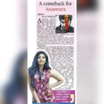 Anaswara Kumar Instagram - Today' s #deccanchronicle .. Thanks Janani for the article 😊