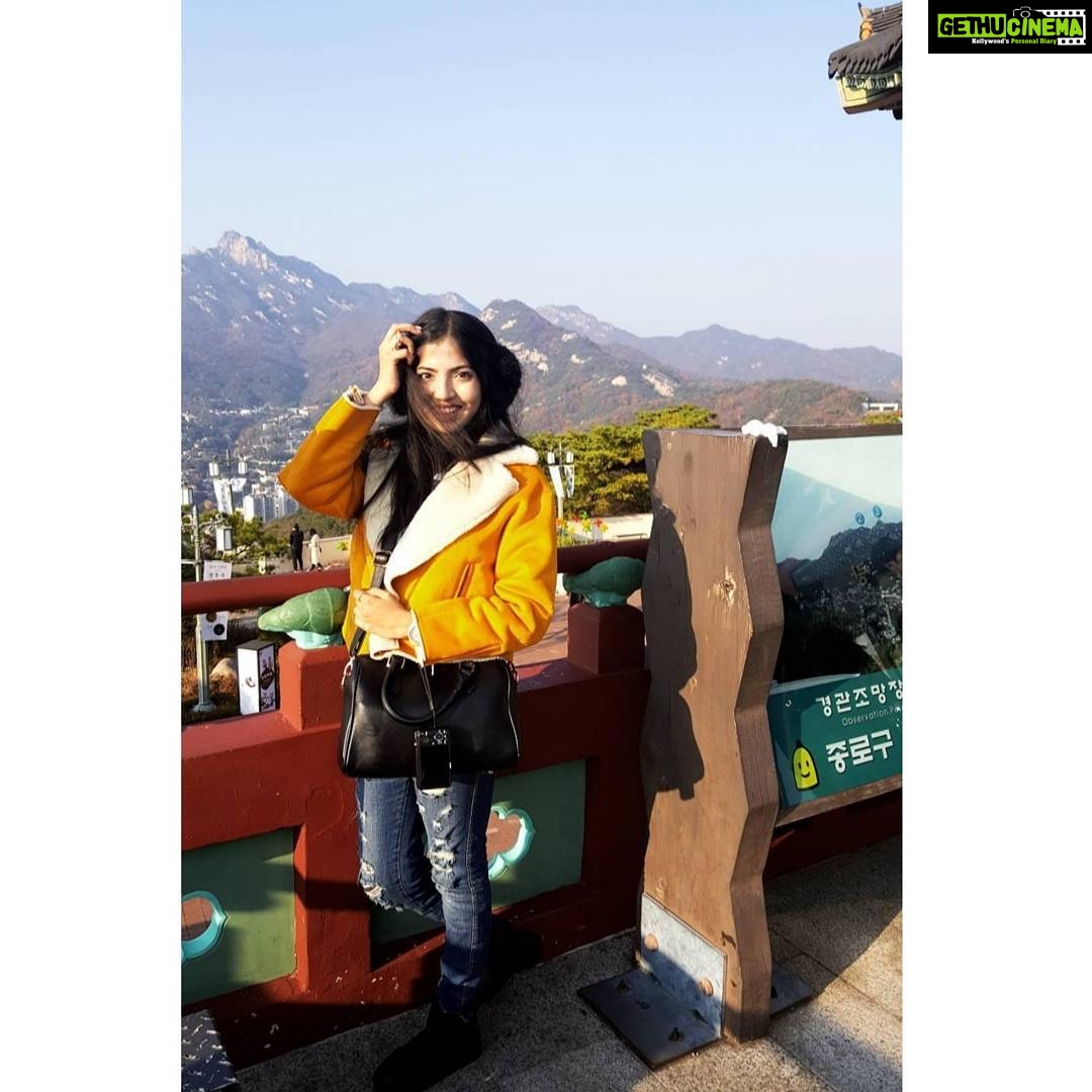 Anaswara Kumar Instagram - "Chasing angels or fleeing demons, go to the mountains." . . . . . . #북악산로 #bugakmountain
