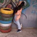 Angana Roy Instagram - Top 'tyre'. 📷@ayan.bhattacharjee_ #casuallook #outfitoftoday #wednesdays #rippedjeans #colorsplash #colorpop #top #croptop #croptee #toptier #colorinspo #tyre #tyre #tower #puns #punstagram #backgroundart #artwork #artstudio #captions #aestheticphotography #portrait_vision #casualshirts #hrx #shoes #unedited #noeditnofilter