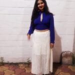 Angana Roy Instagram - Pic 1: Ready Pic 2: Not ready Who all in my Tribe yo? @ayan.bhattacharjee_ clicks good pictures. #blueandwhite #navami #outfit #outfitoftheday #pujo #latepost #tribe #tribevibes #poser #moodoftheday #forever #longhair #casualoutfit #makeup #tribeofartists #browsonfleek #outfitpost #skirt #blousedesigns #footpath #forever21 #randomclicks #ready #notready TRIBE