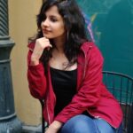 Angana Roy Instagram - Send me your flowers from December. 📸@honest_paradox . . . . . #kolkata #winter #winterfashion #endof2019 #endofdecade #red #bomberjacket #hoops @shein_in #hope #newyear #newbeginnings #hopeful #aroyofhope #instakolkata #fashionblogger #kolkataphotography