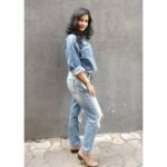 Angana Roy Instagram - December dreams and blue jeans. Don't know what that really means. Still trying to rhyme it seems. Ktanxxbaii • • • • • • #rippedjeans #favourite #favouriteseason #december #hope #jeansjacket #inbetween #exams #shenanigans #wednesday #tryingtorhyme #explore #instaphoto #boots #blushpink #f21xme