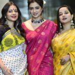 Angana Roy Instagram - Saraswati Puja 2022 💫 Makeup by: @sahab1 Hair by: @moumitasani #svf #saraswatipuja #cinemaasaraswati #anganaroy #artist #sareeday #yellowandblack #lovefromA #homecoming #lukochuri #sundaypost #february