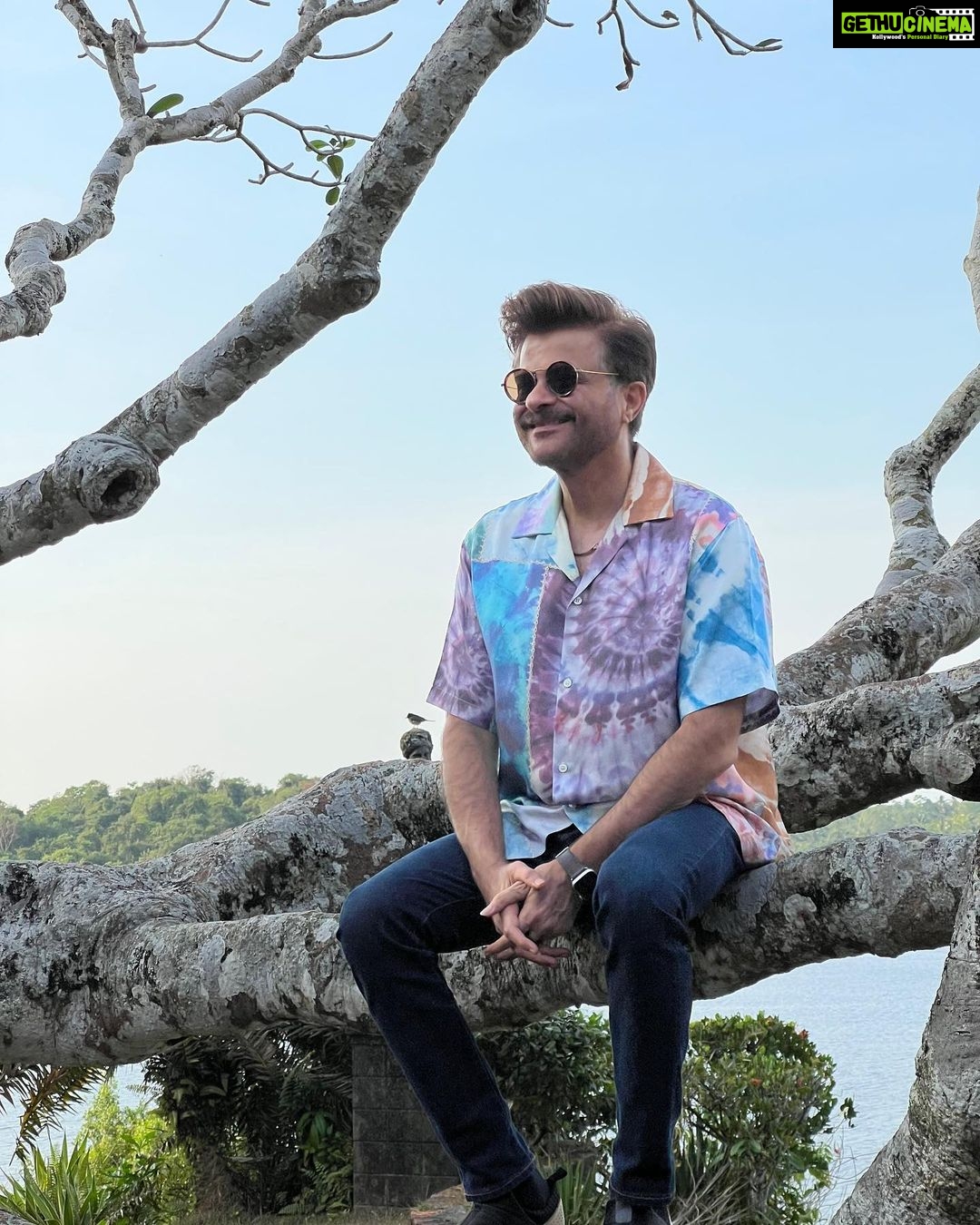 Anil Kapoor Instagram - Posing in front of the Lunuganga Geoffrey Bawa Country Estate’s iconic frangipani tree!
