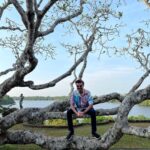 Anil Kapoor Instagram - Posing in front of the Lunuganga Geoffrey Bawa Country Estate’s iconic frangipani tree!