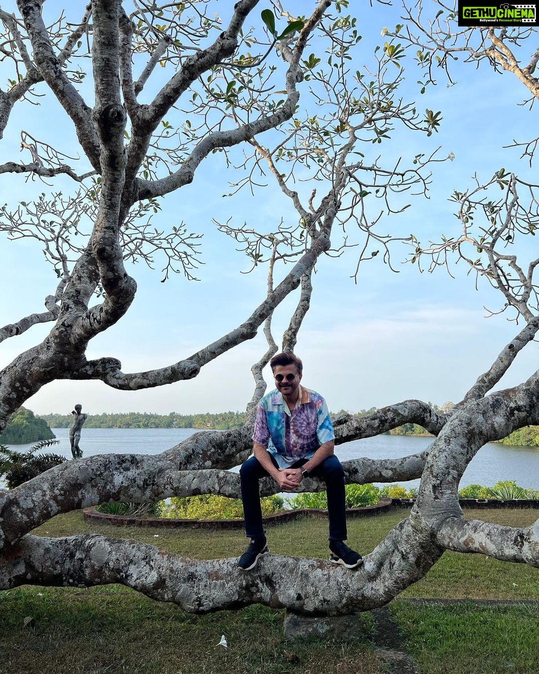 Anil Kapoor Instagram - Posing in front of the Lunuganga Geoffrey Bawa Country Estate’s iconic frangipani tree!