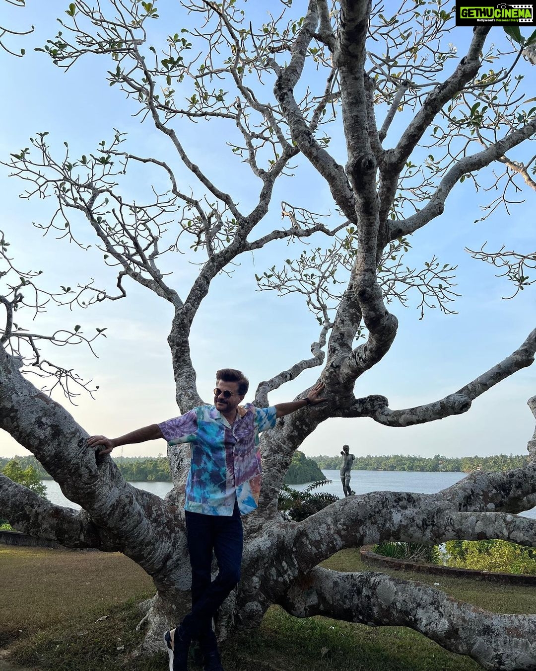 Anil Kapoor Instagram - Posing in front of the Lunuganga Geoffrey Bawa Country Estate’s iconic frangipani tree!