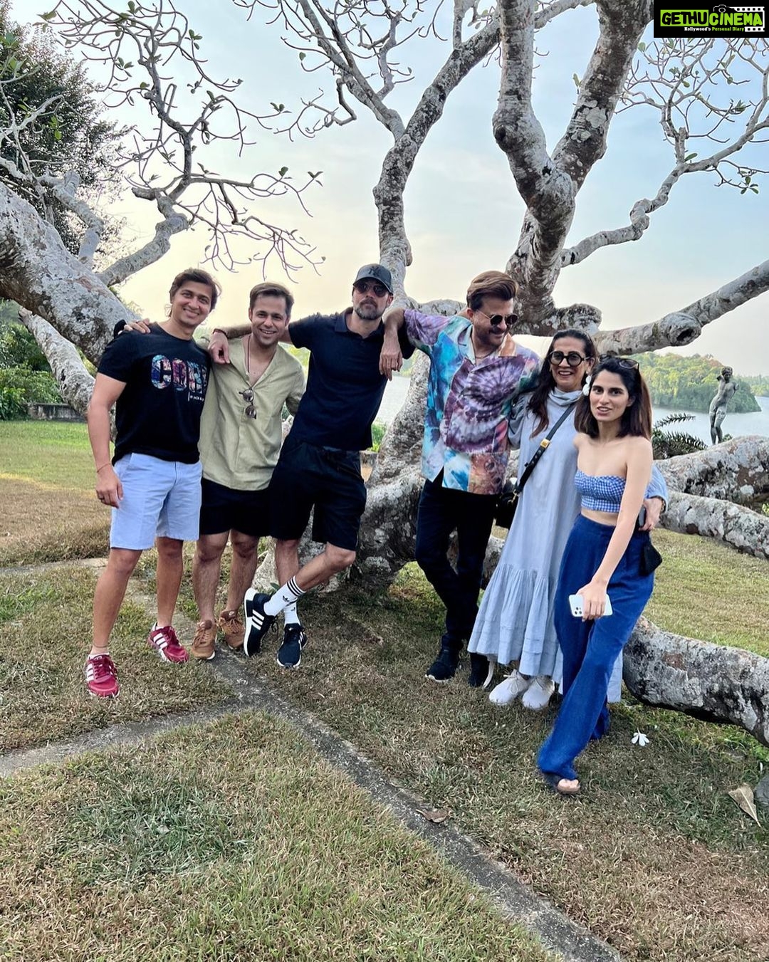 Anil Kapoor Instagram - Posing in front of the Lunuganga Geoffrey Bawa Country Estate’s iconic frangipani tree!