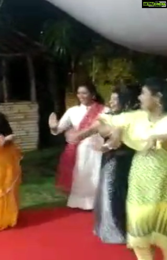 Anju Aravind Instagram - two states wedding#sangeeth ceremony#sooraj and nisha thaper