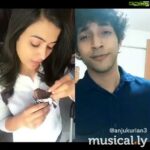 Anju Kurian Instagram – #neram #tamilsong #duetwith @rahulyoungtobe #musically