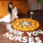 Anju Kurian Instagram – While most of us are lucky to be safe and sound at home with our loved ones, it is all possible because of the spirit of nurturance shown by our nurses.

So in these tough times, I strongly believe we must shower them with love & gratitude.
This Onam, I am proud to dedicate my Pookolam to the nurses of our country and I urge you all to join in and bring the joy of Onam into their lives.
 
 Use the #ThankYouNurses and tag @parachute_advansed 

Stay safe & stay blessed. Onashamsakal!
.
.
.
.
P.C- @amrutha.mariam 
Styling – @veenaviji_ 
Accessories- @made_for_hers