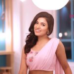 Anju Kurian Instagram - 🌸🌸🌸 Credits : @Grihalakshmi P.c: @georgemathewphotographyi Costumes: @designmecochin Styling: @styledbysmiji Makeup: @subin_lalitha