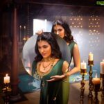 Anju Kurian Instagram - Life is like a mirror. Give it your best and it will reflect it back at you. #reflectyourperfect Jewellery: @francisalukkas Shot by: @arunmathewphotography Styled by: @styledbysmiji Creative content agency: @7com.in Makeup and hairstyle: @samson_lei Costume: @thunnal Location: @vismayalakeheritage