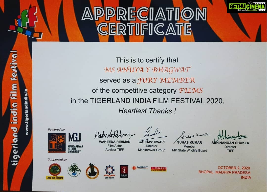 Anuya Bhagvath Instagram - The tigress of tigerland! #anuya Thanks @tigerlandfest,my pleasure!!