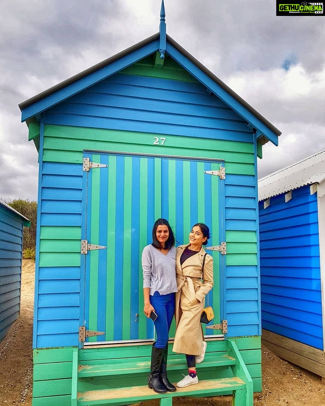 Aparnaa Bajpai Instagram - Going to miss this one😔 #melbourne #australia #travel #style #traveller #mytravelstories #goglocal🌍 #glocalchild Brighton Bathing Boxes