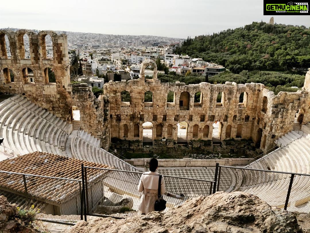 Aparnaa Bajpai Instagram - The odeon of herodes atticus. Just imagine millions of people sitting here & watching a concert. Spectacular!! #acropolis #greece #travel #style #travelstories #athens #athena #atlantaworld #glocalchild #goglocal🌍 Acropolis - Ακρόπολη