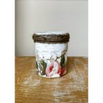 Aparnaa Bajpai Instagram - White vintage utility mason jar💗💗💗💗💗 Handpainted Designed & decoupaged by Me! #Idiot_synchro_erratic_ideas