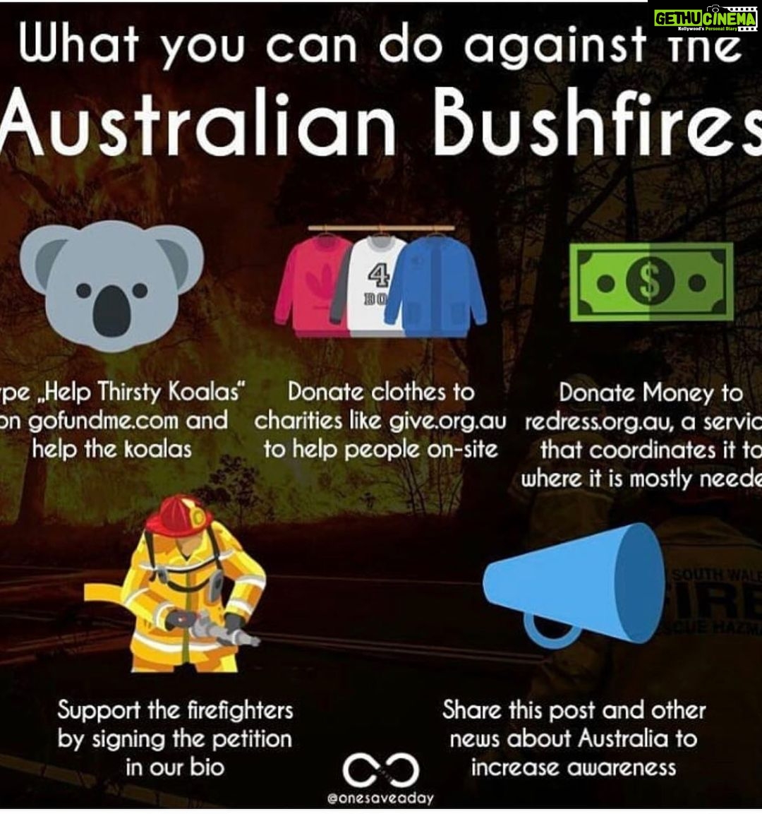 Aparnaa Bajpai Instagram - Australia is burning!!! Millions of acres of land is burnt. Millions of animals are killed. This catastrophe is going on for months now and we can not be sleeping. As the citizens of this planet, taking shelter and using the resources from the planet, We as a collective have a responsibility towards it. These poor animals can not save themselves and the least we can do is spread awareness for their lives, for Australia, for our Planet, for our Future. Those who can donate, please find a link on all the pages listed below:- @redcrossau @currumbinwildlifehospital @nswrfs (Every little penny counts) . . . #saveaustralia #australia #australiafires #savetheplanet #climatechange #spreadawareness #bushfire