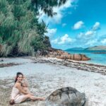 Aparnaa Bajpai Instagram - Chilling with the tortoise🐢 Just me and him❤️ . . . #seychelles #praslinisland #curieuse #turtles #tortoise #travel #traveller #travelbucketlist Curieuse Island