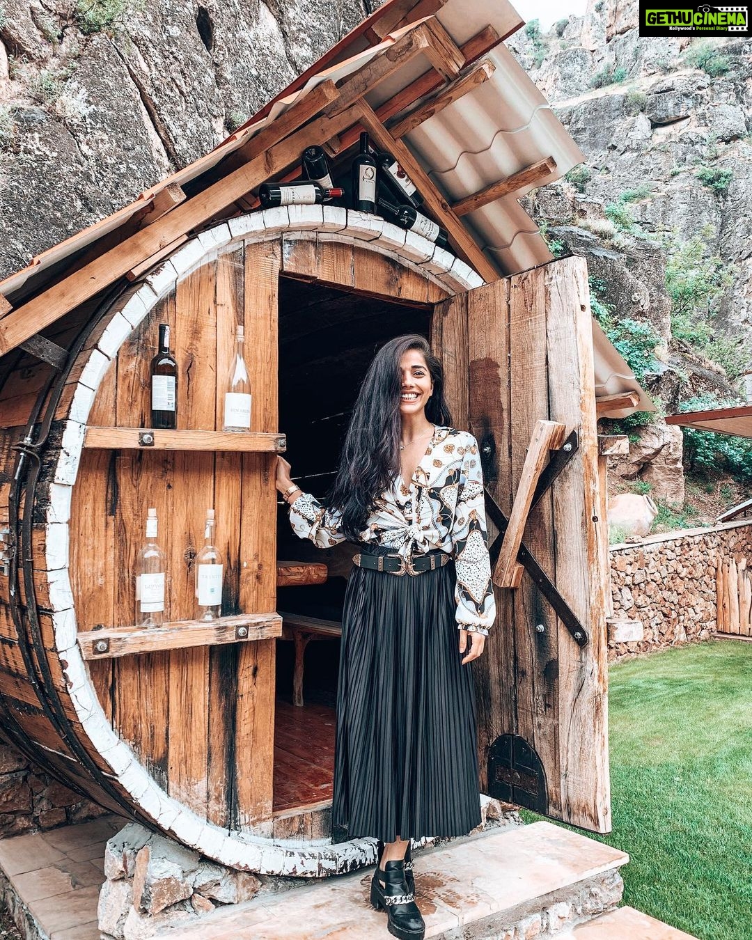 Aparnaa Bajpai Instagram - Getting into the barrel to taste the most delicious wine 🍷 . . . #travelbucketlist #armenia #travel #travelblogger #lightroom Armenia
